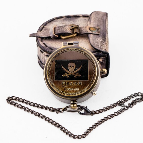 Brass Pirates Compass 2 Inch Authentic Nautical Navigation Compass gift for him - Picture 13 of 15